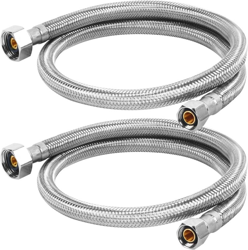 KAINGA 30" Faucet Supply Line, 3/8 inch Comp x 1/2 inch FIP Faucet Connector, Braided Stainless Steel Faucet Hose for Bathroom Sink and Kitchen, Leak-Resistant cUPC Certified Water Supply Line, 2 Pack - Image 1